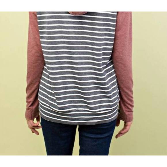 NEW MAINSTRIP colorblock double hood hoodie in gray - Picture 3 of 5